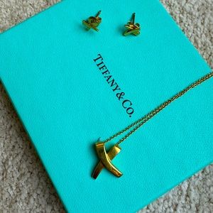 Tiffany Paloma Picasso gold Large “X” pendant necklace